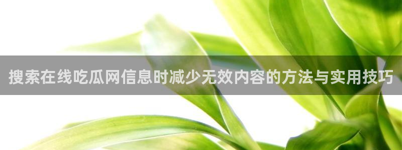 吃瓜爆料资讯：搜索在线吃瓜网信息时减少无效内容的方法与实用技巧